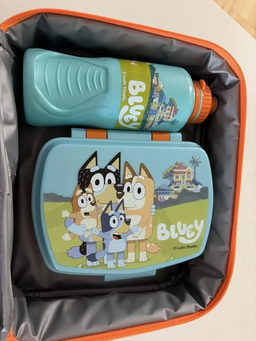Bluey 3 Piece Kids Lunch Set Insulated Lunch Bag Snack Box BPA Free 430ml